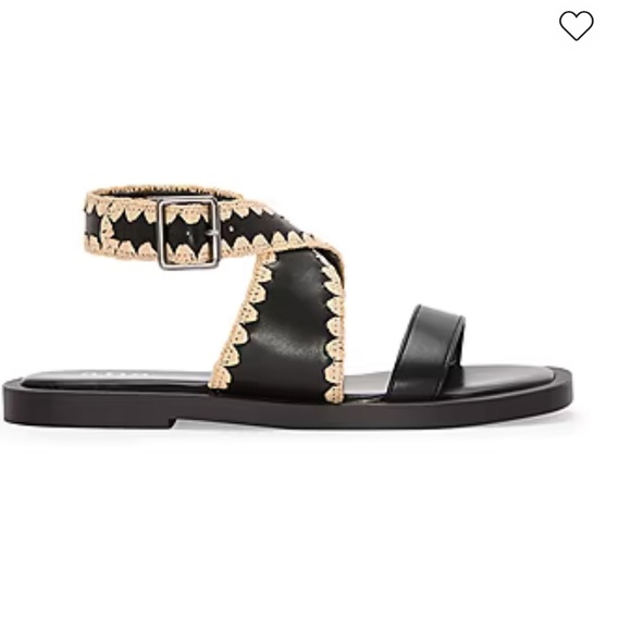 a.n.a Black and Cream Strappy Vest Flat Sandals‎ Size 8M - Picture 4 of 4